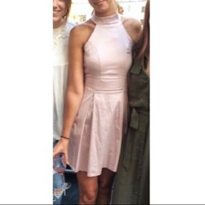 Pink Zara Halter Neck Skater Dress